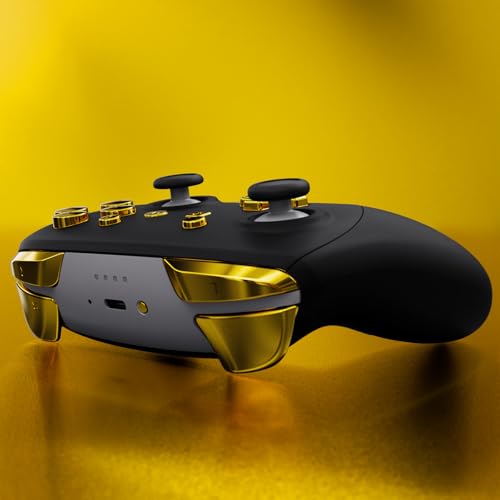 eXtremeRate DIY Replacement Full Set Buttons for Nintendo Switch 2 Pro Controller, Chrome Gold Custom ABXY Dpad + - Home Capture Power L R ZR ZL Triggers Sync GL GR Buttons for Switch 2 Pro Controller - color: Chrome Gold