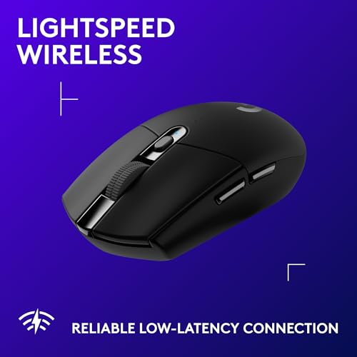 Logitech G305 Lightspeed Wireless Gaming Mouse - Black | HERO sensor, 12,000 DPI, Six programmable buttons, 250-hour battery, On-board memory - color: Black, style: Classic