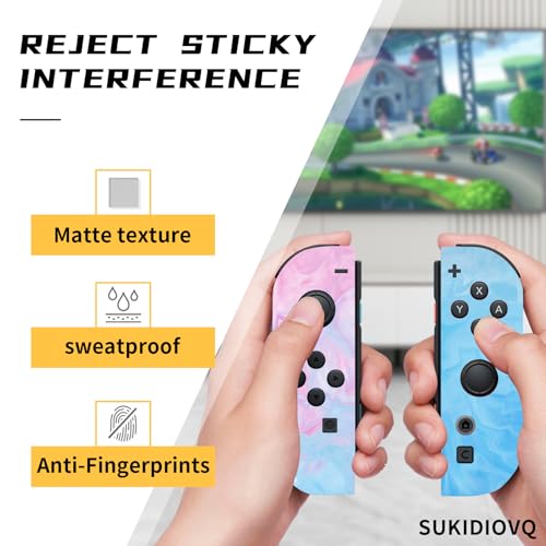 for Nintendo Switch 2 Skin Wrap Cover Decal Sticker Wrap Vinyl Mixed-Color Pattern (Blue-Pink) - color: Blue-Pink
