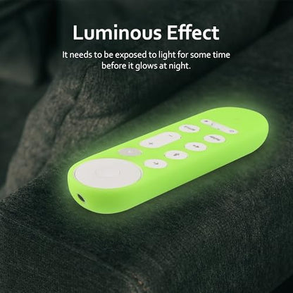 LEFXMOPHY Glow Cover for Google TV Streamer 4K Remote 2024 Green Silicone Case（Lime Green - color: GLOW GREEN