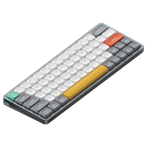 nuphy Air60 V2 Portable Wireless Keyboard 60% Low Profile Mechanical Keyboard Support QMK/VIA Compatible with Windows/mac OS/Linux Supports Bluetooth 5.1/2.4GHz/Wired (USB-C) Grey-Gateron Aloe Switch - color: Grey, size: Gateron Aloe Switch