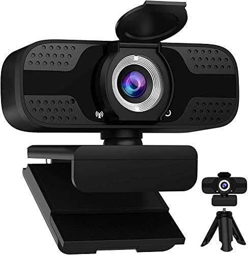1080P Webcam with Privacy Cover Streaming Webcam with Microphone USB Tripod