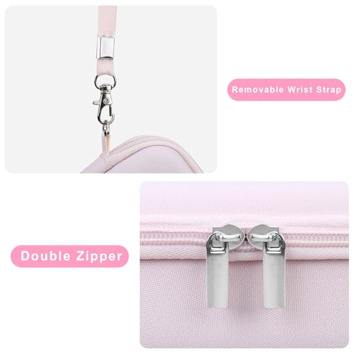 Canboc Carrying Case for Canon PowerShot G7 X Mark III/ G7X Mark II Digital 4K Vlogging Camera, SX740 SX730 Camera Bag, Zipper Mesh Pocket fits USB Cable, Batteries, Jelly Pink - color: Jelly Pink