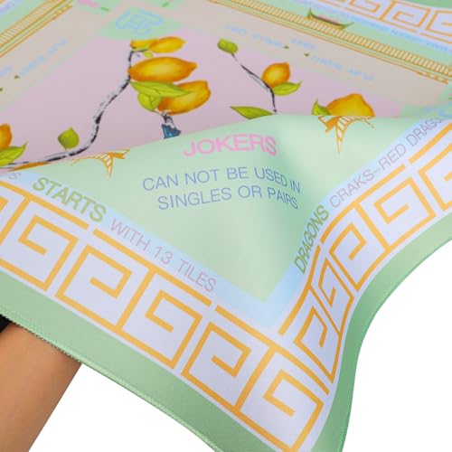 Jongyance Green American Learning Mahjong Mat (33”x33”), Anti-Slip, Mahjong Mat for Table, Mah-jongg Game Mat - color: Light Green