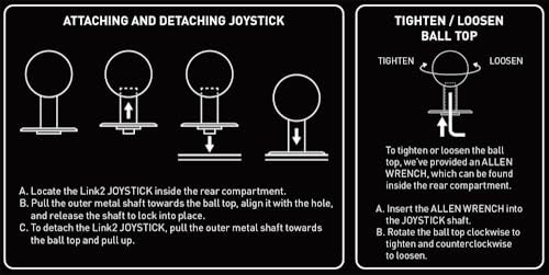 SZJLMKJ Quick Release Shaft Link 2 Detachable Shaft with Ball Top for Sanwa joystitck Seimitsu Stick Victrix Pro FS Arcade Fight Stick