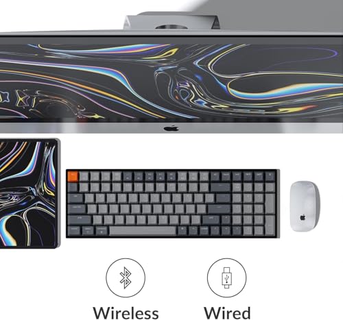 Keychron K4 96% Layout 100 Keys Wireless Bluetooth 5.1/Wired USB Mechanical Gaming Keyboard with Keychron Super Brown Switch White LED Backlight N-Key Rollover for Mac Windows PC-Version 2 - color: Keychron Super Brown Switch, size: Version 2