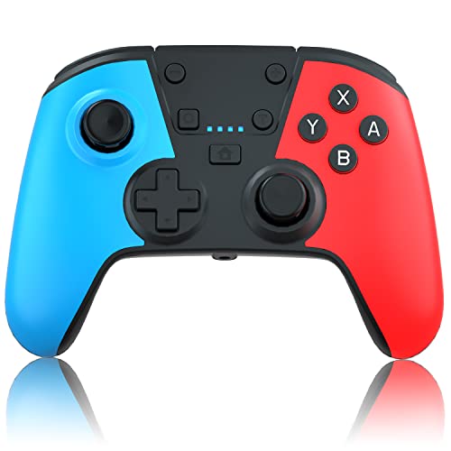 Wireless 2.4GHz Controller for Xbox One Controller with 7 Colors RGB Light,Compatible With Xbox Series S|X Consoles,Steam,PC,with 1000mAh Battery/Dual Vibration/Turbo/Programmable/3.5mm Audio Jack (Blue Black) - color: Blue Black
