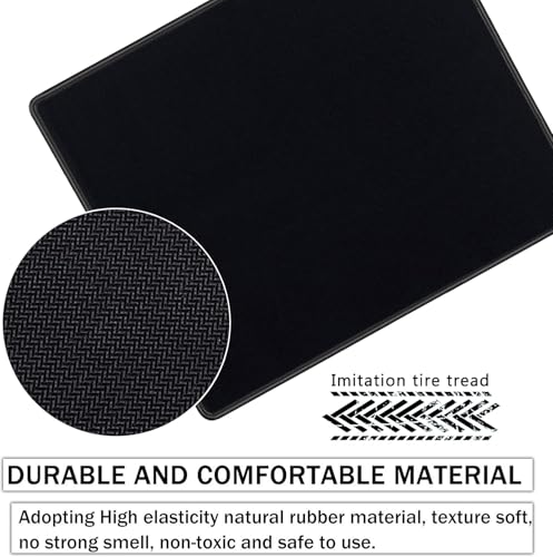 SaiTech IT 5-Pack Mouse Pads Bulk, Stitched Edges, Non-Slip Base | 2mm Cloth Surface, Waterproof, Anti-Slip Rubber Base, 8.66 x 7.1 in, Wired & Wireless Mouse Compatible - color: Black-5 Pack