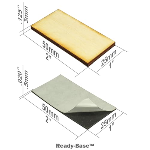 LITKO Ready Base Kit | Compatible with The Old World | 25x50mm Cavalry | Twenty 3mm plywood bases + magnets | Magnetize minis for storage & steel trays | Infantry - style: 25x50mm Rectangular