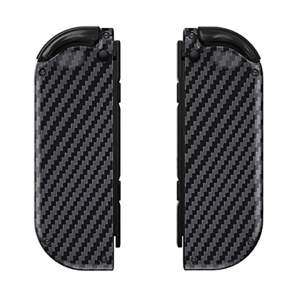 eXtremeRate DIY Replacement Shell Buttons for Nintendo Switch & Switch OLED, Graphite Carbon Fiber Soft Touch Housing with Full Set Button for Joycon Handheld Controller - Console Shell NOT Included - color: Graphite Carbon Fiber