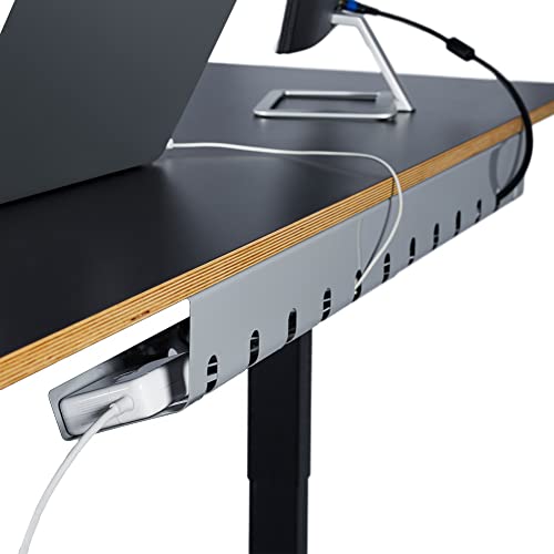 PAMO Cable Management Under Desk, Set of 3 - Grey/Silver | Easy under-table mounting keeps cables organized, includes 10 cable ties for a clean and tidy office or home workspace. - color: Grey, size: Set of 3