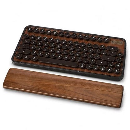 Walnut Wood Keyboard Wrist Rest for Mechanical Keyboard, 104 Keys 17.3 Inch Wooden Wrist Rest with 6° Ergonomic Slope, 20mm Thick Palm Rest, Non-Slip Base for Office and Gaming Setup (17.3"-104 Keys) - size: 17.3"-104 Keys