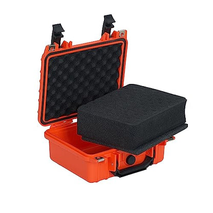 MEIJIA Portable All Weather IP67 Waterproof Protective Case,Hard Camera Case,Dry Case with Customizable Foam,Fit Use Of Drones,Camera,Equipments,10.62 x9.68x4.87inches - color: Orange