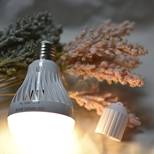 BSOD Battery Operated Lights Bulb, 7W LED Magic Bulb with Remote Controller Warm White Emergency Light with Rechargeable Backup E26 Lamp Wireless for Home Indoor Lighting (Warm White 8 Pack) - color: Warm White 8 Pack