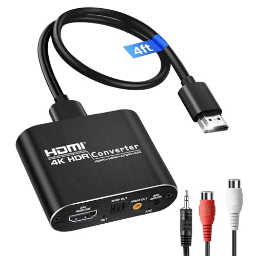 avedio links HDMI eARC/ARC Audio Extractor 4K@60Hz, HDMI to Optical Toslink SPDIF & 3.5mm AUX Stereo Audio Converter Splitter, HDCP 2.2, PCM/DTS 5.1