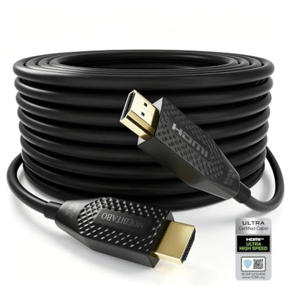 8K Long Fiber Optic Hdmi cable in-Wall CL3 Rated 48Gbps 50ft Certified Ultra High speed HDMI 2.1 Cord 8K@60Hz 4K@120Hz 10K@30Hz HDCP 2.2&2.3, eARC HDR10 Dolby Compatible with PS5/TV/PC/Switch/Mac/Xbox - size: 50FT