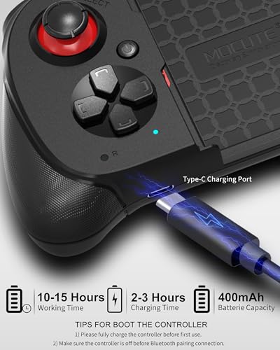 Joso Wireless Mobile Gaming Controller for iPhone/Android, Phone Controller Support Phone Case, Analog Trigger, Play Call of Duty, Genshin Impact, Minecraft, Roblox, Cloud Joystick for iOS Android