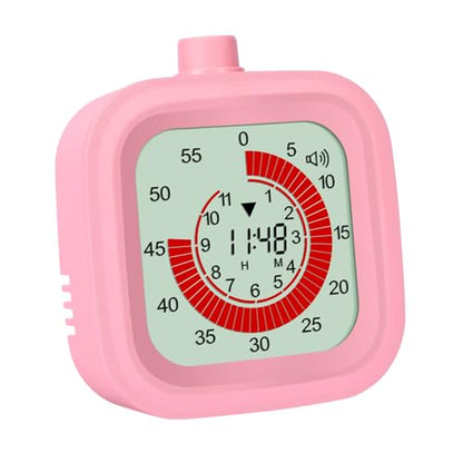 Digital Visual Timer for Kids 12hours Countdown countup Kitchen Timer Student Timer Gym Timer (Pink) - color: Pink