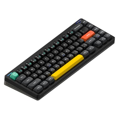 nuphy Halo65 V2 Wireless Mechanical Keyboard with PBT Keycaps, 65% Hot Swappable Custom Gaming Keyboard Compatible with QMK/VIA, RGB Backlit,Gasket Structure,BT5.0/USB-C/2.4GHz,Black-Lemon Switches - color: Black, size: Lemon Switch