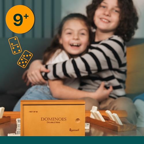 Dominos Game Double 9 - Dominos Set for Adults and Kids Ages 8 and up - Double Nine Dominoes Set, Classic Board Games - Domino Set for Family Game Nights - Double Nine Dominos Set 55 Tiles with Case - style: Double 9