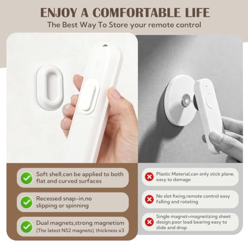 VZZNN 20 Pack Magnetic Remote Control Holder Wall Mount (Black and White), Self Adhesive TV Remote Holder No Drill for Home Office TV, Fan and Air Conditioner Remote Control - color: Black and White