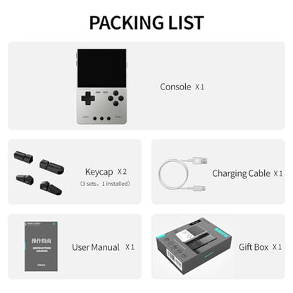 TRIMUI Brick Hammer Retro Handheld Game Console – Metal CNC Aluminum Alloy Body, 3.2" IPS Screen, 8GB Storage, Expandable to 1TB, Built-in 3000mAh Battery Silver-64G - style: Silver-64G