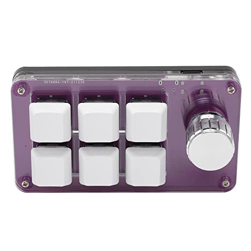 One Handed Gaming Keyboard Mechanical Keyboard Multifunction Mini Gaming Keypad Shortcut Programmable Keyboard with Knob