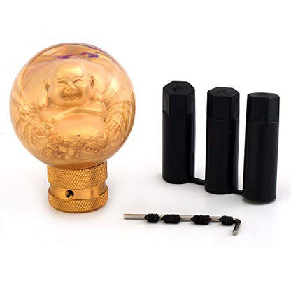 Gear Shifter Knob, Lucky Style MT Car Stick Shift Handle Fit Most Automatic Manual Transmissions, Gold - color: Maitreya Style