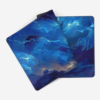 Large Gaming Mouse Pad with Blue Dragon Design, Extended Desk Mat, Non-Slip Rubber Base, 35.4" x 15.7" - color: Blue Dragon