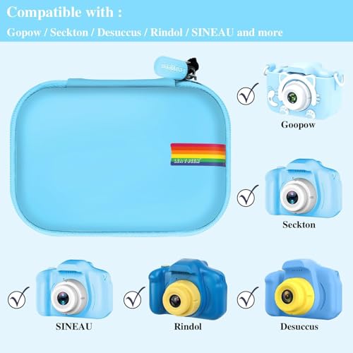 Leayjeen Kids Camera Case Compatible with Goopow/SGAINUL/Gofunly/ArtCWK and More Video Digital Camera Gift - Case for Toy Action Camera and Accessories(Case Only) | Fits CIMELR/Seckton/OZMI Kids Toy Cameras and Children Digital Camera,Shockproof Water-Res