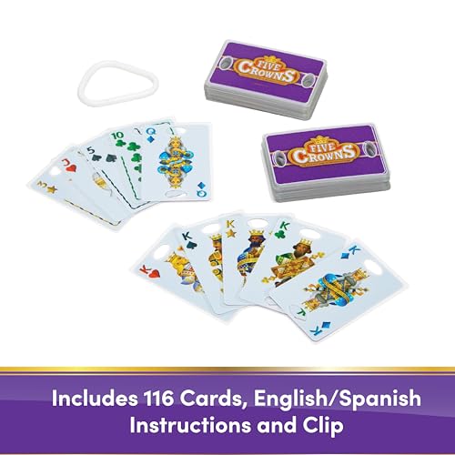 Five Crowns Waterproof Rummy Style Card Game for Kids, Family Game Night | Family Game Night, Travel Games, Screen-Free, Holiday Game, Playing Cards, Collector's Tin, Award-Winning - style: Five Crowns Waterproof