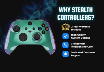 Stealth Controllers Wireless Controller for Xbox Series S, Xbox Series X, Xbox One - Soft Touch Feel - Custom Series S/X Controller (Green/Purple Fade) - color: Green/Purple Fade