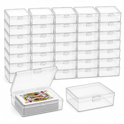 30 Pack Card Storage Box, Clear Plastic Playing Card Case, 1.2mm Thick Snap-Tight Deck Boxes for Sleeved Trading Cards, Business Cards, Game Cards, 3.8 x 2.7 x 0.94 in - color: 30PCS - 3.8x2.7x0.94 Inch