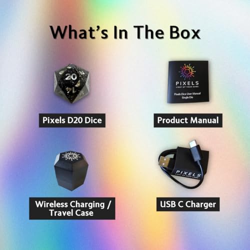 Electronic Dice - D20 (Midnight Galaxy) - RGB Polyhedral Dice, App-Controlled Light Patterns & Audio, Wireless Charging, Resin, VTT Connectable via Bluetooth, for Role Playing Games Like DND! - color: Midnight Galaxy