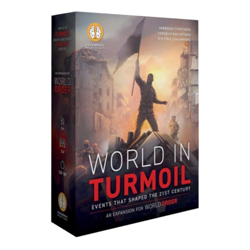 World Order: World in Turmoil - Board Game Expansion, 60 Recent Events that Shaped The 21st Century, New Threats & Scenarios, Ages 14+, 2-4 Players - style: World in Turmoil