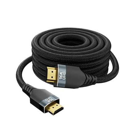16.5FT 96Gbps Ultra High Speed HDMI 2.2 Cable,Gold-Plated Connectors,Supports 16K@60Hz,4K@240/480Hz,Dynamic HDR10+,3D,eARC,X and HDCP 2.2 & 2.1,Compatible with PS5, Xbox,Gaming PC,Projector - size: 16.5FT