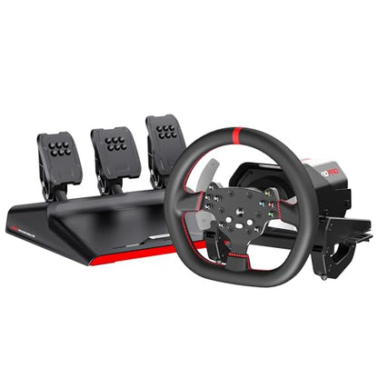 PXN V10 Pro Direct Drive Sim Racing Wheel, 3.2Nm Force Feedback | Servo Motor, 3 Hall-Effect Pedals, 4 Paddle Shifters, for PC, Xbox One, Xbox Series X/S, PS4