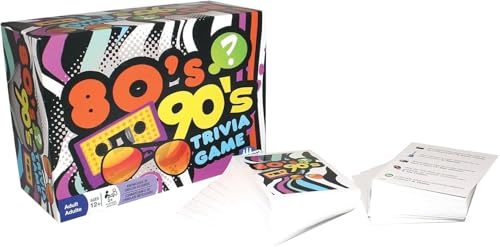 Outset Media - 80's 90's Trivia - Includes 220 Cards with Over 1200 Fun Questions and Answers - Ages 12+