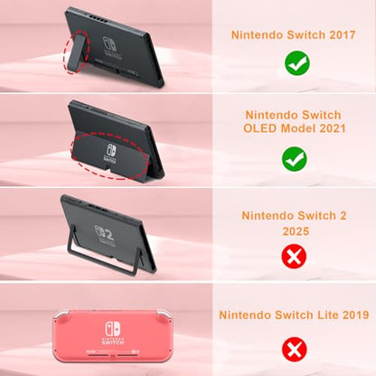 FINTIE Carrying Case for Nintendo Switch / Switch OLED Model (2021) | Shockproof, Hard Shell Protective Cover, Portable Travel Storage Bag, 10 Game Card Slots & Inner Pocket - color: Rose Gold