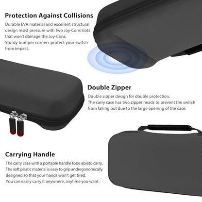 RAVEtone Travel Carrying Case Compatible with Nintendo Switch 2 Model 2025, Large Capacity Premium EVA Portable Hard Shell Pouch Waterproof Game Bag with 32 Game Cartridge Accessories (Black) - color: Black, style: Large