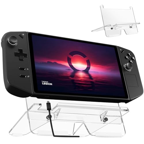 Acrylic Stand Base Compatible with Lenovo Legion GO Console | Anti-Slip Holder Desktop Playstand for 2023 Legion GO Gaming Handheld PC, Easy Charging Design, Clear Stand Only