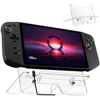 Acrylic Stand Base Compatible with Lenovo Legion GO Console | Anti-Slip Holder Desktop Playstand for 2023 Legion GO Gaming Handheld PC, Easy Charging Design, Clear Stand Only