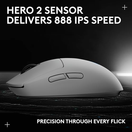 Logitech G PRO 2 Lightspeed Ambidextrous Wireless Gaming Mouse - White | Symmetrical design, <4 customizable magnetic side buttons, USB-C charging, PowerPlay Wireless Charging Supported, For PC/Mac - color: White