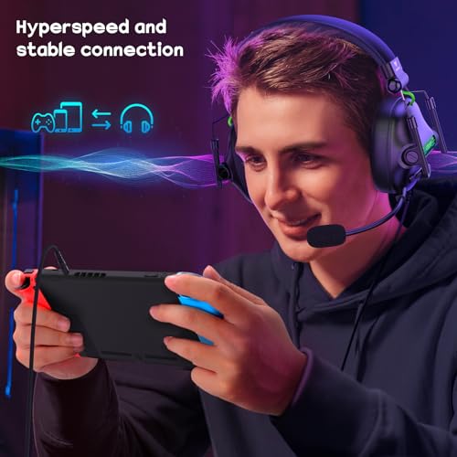 WESEARY Xbox, PS5, PS4, 스위치, PC, 모바일, 서라운드 사운드 게이밍 헤드폰용 유선 게이밍 헤드셋, ENC 노이즈 캔슬링 마이크, Atari 2600 액세서리용 50mm 드라이버, 소프트 메모리 폼 이어컵 | ENC 노이즈 캔슬링 마이크가 있는 게이밍 헤드폰, Atari 2600 액세서리용 50mm 드라이버, 소프트 메모리 폼 이어컵