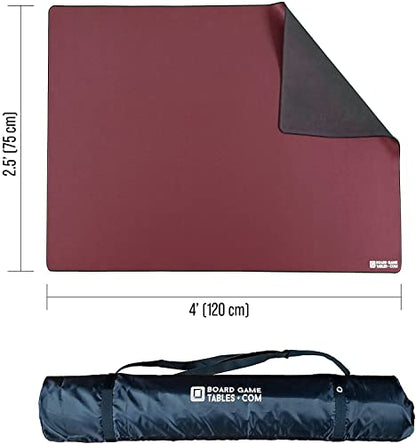 Allplay Board Game Playmat, 2.5'x4', Small, Burgundy | Thick Super Cushioned, Stitched Edge, Water Resistant, with Carrying Case for Board Games, Card Games, RPGs - color: Burgundy, size: Small (2.5'x4')