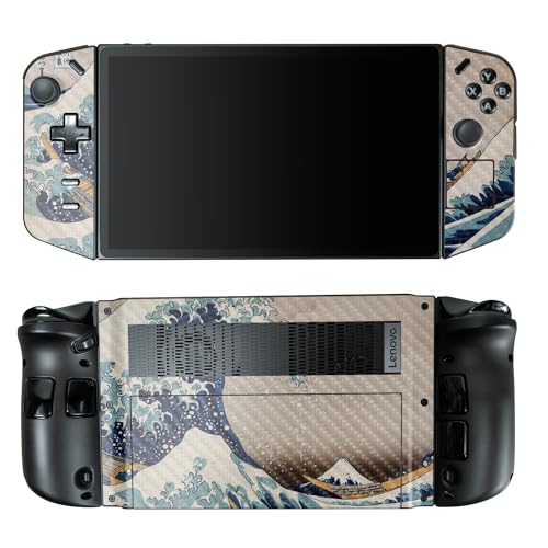 Carbon Fiber Gaming Skin Compatible with Lenovo Legion Go - Great Wave of Kanagawa - Premium 3M Vinyl Protective Wrap Decal Cover - Easy to Apply | Crafted in The USA by MightySkins - color: Great Wave Of Kanagawa, style: Carbon Fiber Textured Finish