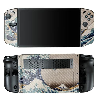 Carbon Fiber Gaming Skin Compatible with Lenovo Legion Go - Great Wave of Kanagawa - Premium 3M Vinyl Protective Wrap Decal Cover - Easy to Apply | Crafted in The USA by MightySkins - color: Great Wave Of Kanagawa, style: Carbon Fiber Textured Finish