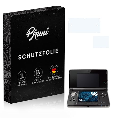 Bruni Screen Protector compatible with Nintendo 3DS 2011 Protector Film, crystal clear Protective Film (Set of 2) - size: 3DS (2011)