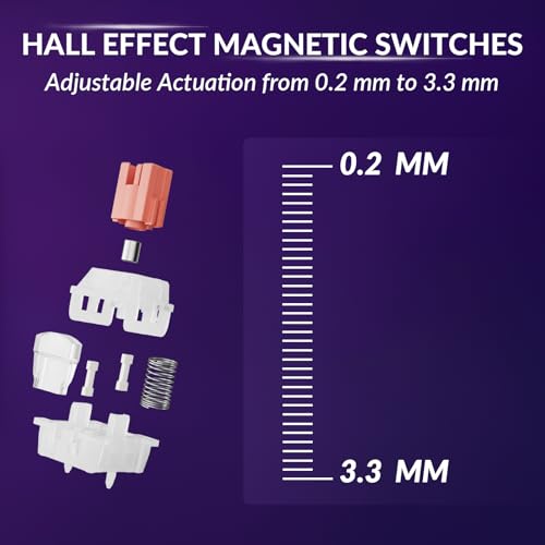 Keychron K10 HE Wireless Hall Effect Keyboard, Full-Size, Rapid Trigger, Adjustable Actuation, 2.4GHz/Bluetooth/Wired, RGB Backlit, Lime Silent Red Magnetic Switch, for Mac/Windows/Linux - color: Silent Red Switch