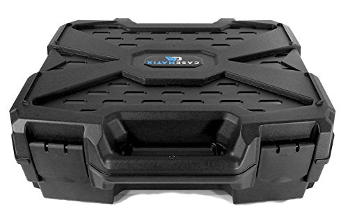 CASEMATIX Travel Case Compatible with Xbox One S - Hard Shell Xbox One S Carrying Case with Protective Foam Compartments for Console, Controller, Power Adapter, Games and More Accessories